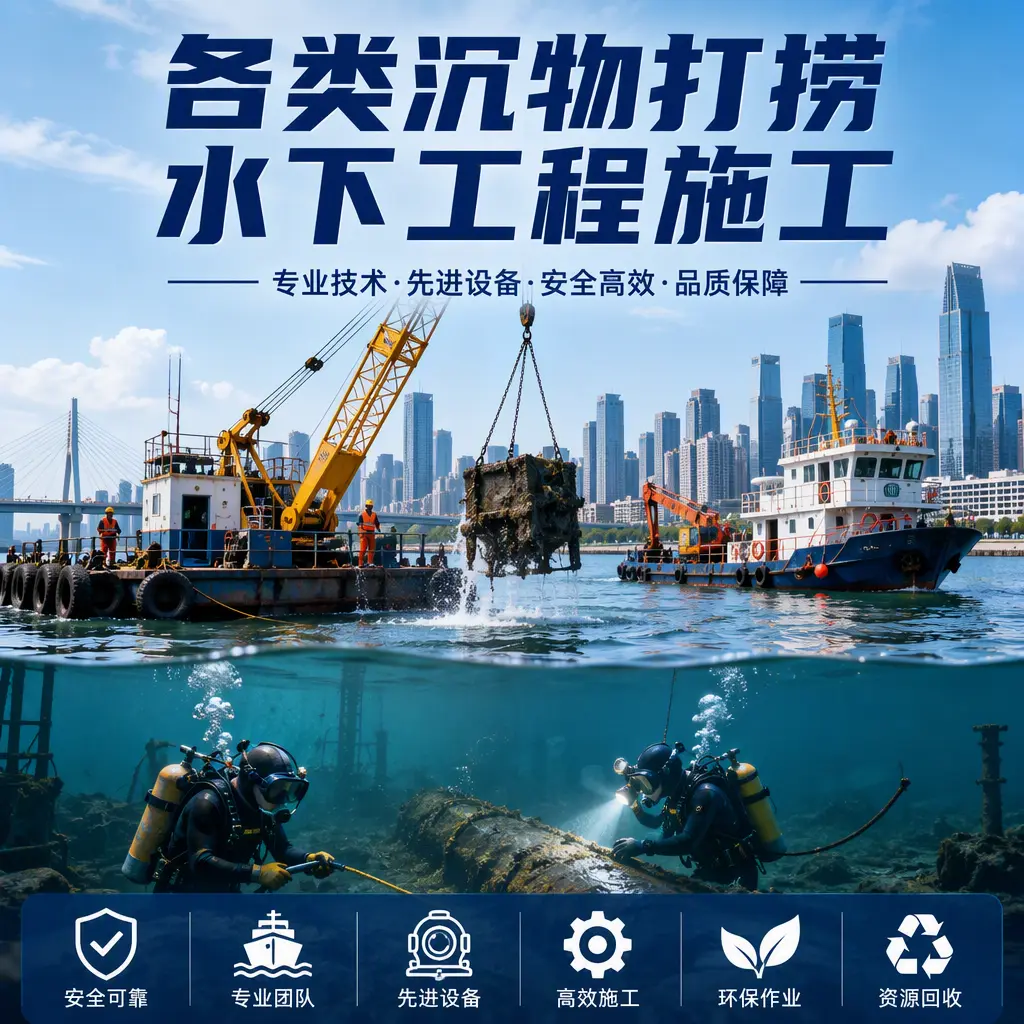 南乐各类沉物打捞,水下工程施工